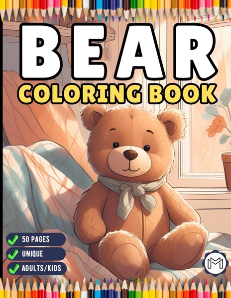 Titel: Cute Teddy Bear Coloring Book: 50 Pages For All Ages - Fun &-image