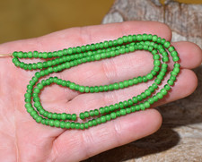 Vintage Venetian Green White Heart Glass Beads Found 25 YRs Ago, African Trade