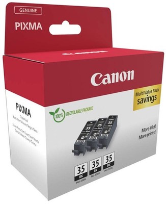 Canon PGI-35 BK schwarz Original 3er-Pack Druckerpatronen 1509B028 Triple