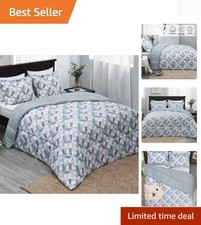 Lightweight  Soft Twin Comforter Set - Chic Geometric Pattern Machine Washable