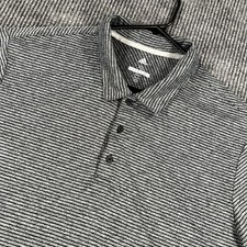 Adidas Golf Polo Shirt Mens XL Gray Striped Short Sleeve Performance Outdoor