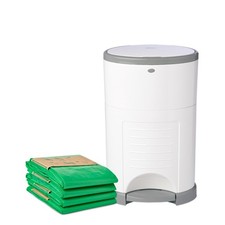 EKO Classic Diaper Pail Gift Set, White ONLY Eco-Friendly Diaper Pail Made wi...