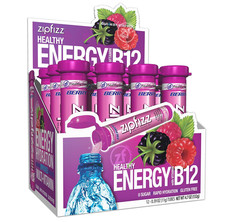 Zipfizz Daily Energy Drink Powder, Berry, 12 Pack 3-In-1 Sustained Energy, Rap