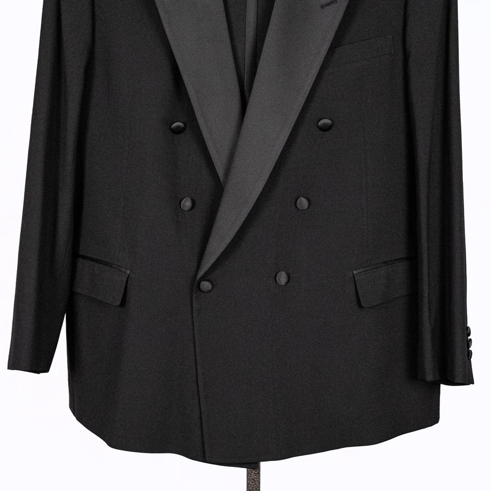 Smoking vintage ACTWU feito em união Pierre Balmain peito duplo 48 REG 100% lã - Imagem 3 de 4