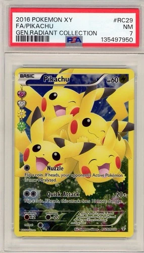 2016 Pokemon XY Generations Radiant Collection Pikachu Full Art #RC29 PSA 7