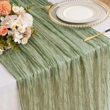 Cheesecloth Table Runner Gauze 35x120 Inches 10FT Boho 10FT 1PC Sage Green