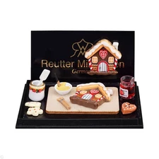 Dollhouse Miniature Gingerbread House Baking Set by Reutter Porcelain