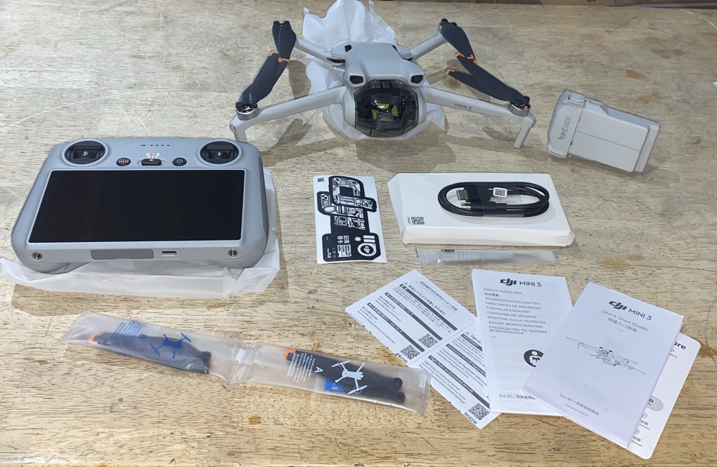 DJI Mini 3 Fly More Camera Drone W/ DJI RC Remote Controller, 1 Battery ETC