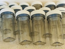20 Plastic Pill Bottle Vials Jars White Cap Containers 3308 USA