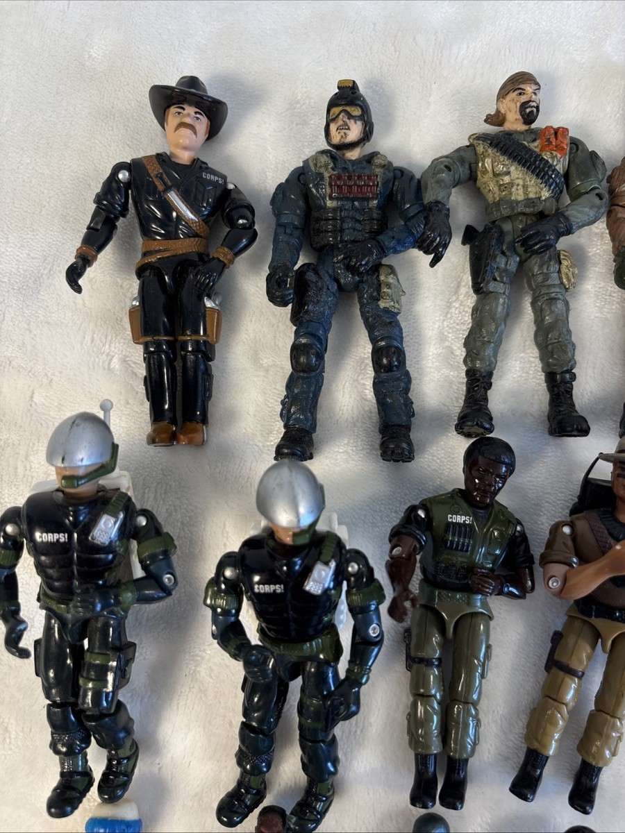 Vintage Lanard THE CORPS Action Figure Lot - 15 + 2 Battle Damaged