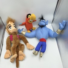 Vintage Mattel Disney Aladdin Genie Abu Iago Plush Lot 1993 Walt Disney Company
