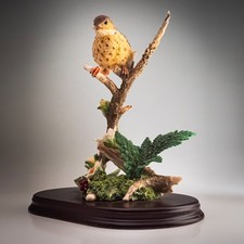 Leonardo Song Thrush Bird Figurine Woodland Flowers Detailed Ornament Art