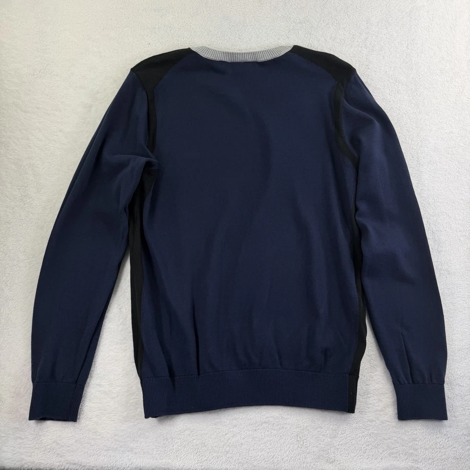 Suéter Lacoste Hecho en Francia Colorblock Azul Marino Gris Rojo Rayas Talla 4 US M Crew Foto 3 de 4