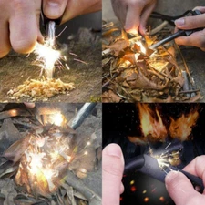 US 2 Pack Waterproof Fire Starter Striker Flint Ferro Rod Survival Camping EDC