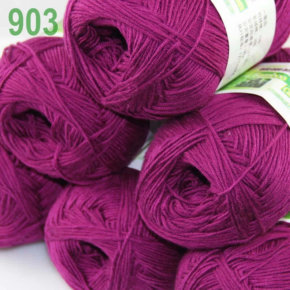 Sale New 6 Ballsx50g Super Soft Bamboo Cotton Baby Hand Knitting Crochet Yarn 03 - Image 3 of 4