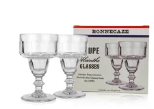 COUPE ABSINTHE GLASSES, SET OF TWO & 10 SUGAR CUBES (5 PACKETS)
