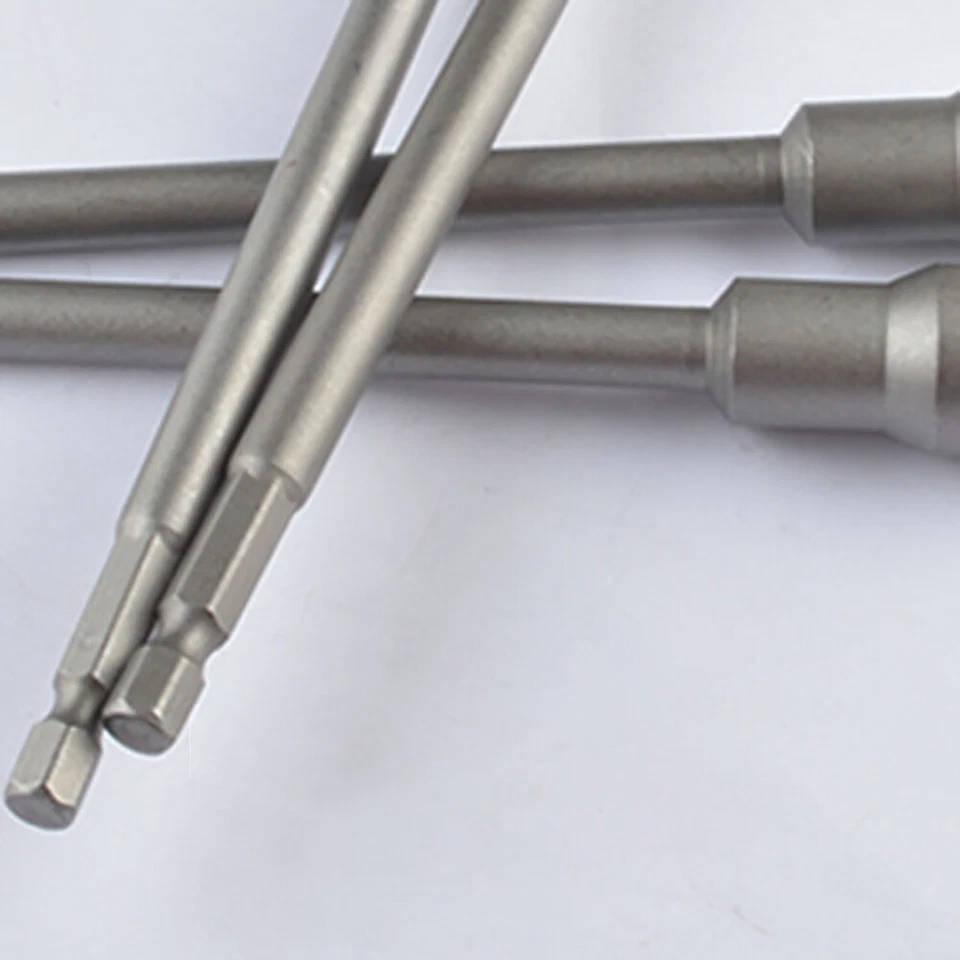 150mm Hex Magnetic Tech Screw Driver 1/4" Tek Bit Nut Impact Drill 5mm-19mm - Image 4 of 4