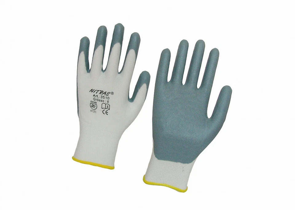 Montage Handschuh NITRAS 3510 weiss/grau Gr. 9 VPE= 12 Paar - Bild 2 von 2