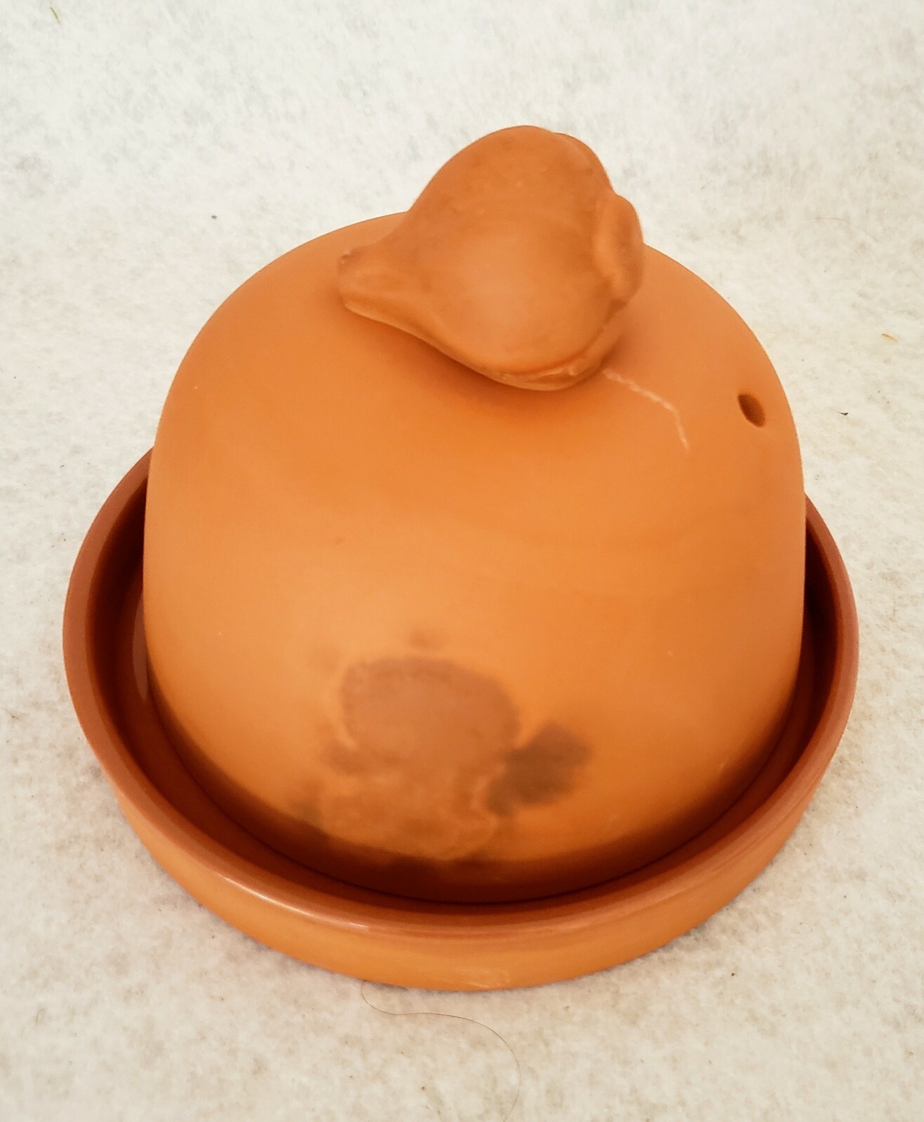 Garlic Roaster Clay Terra Cotta Glazed Base and Vent Large eBay