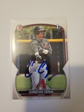 Christian Cerda Signed 2023 1st Bowman Baseball Card Az Diamondbacks #BP-56