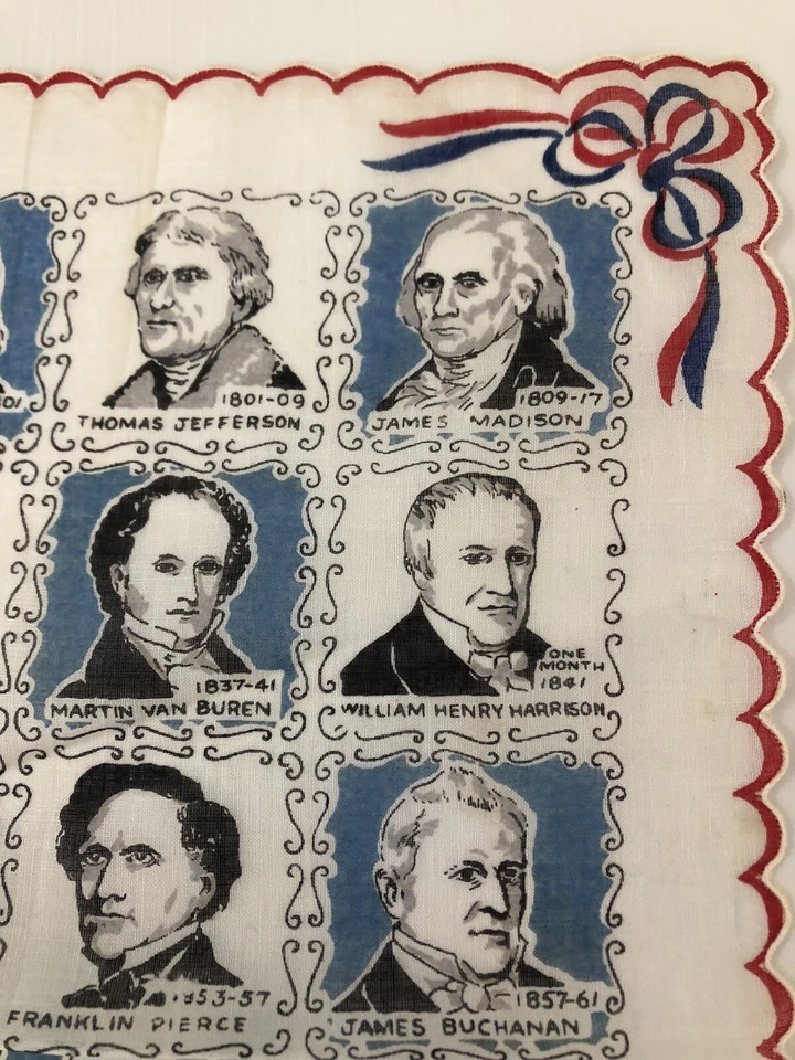 Vintage Handkerchief - HISTORICAL - KNOW YOUR PRESIDENTS 14" - Image 3 of 4