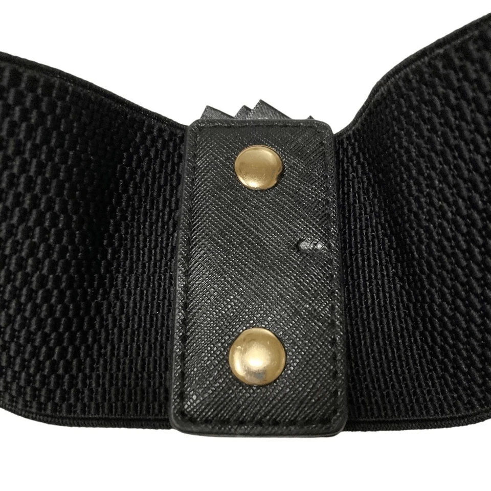 Bebe Cinturón Negro Imitación Vegano Cuero Tachonado Elástico Cierre a Presión M/L NUEVO Foto 4 de 4