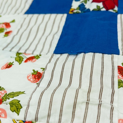 2 Vintage Doll Bed Quilt Covers Patchwork Cloth Fabric 23" x 16", 30.5" x 23" - Picture 5 of 8