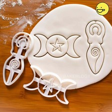Triple & Spiral Goddess cookie cutters | neopagan woman wicca