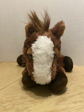 AURORA Brown White Horse Pony Flopsie Plush floppy Big Eyes 11" B1