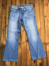 True Religion Women's Light Med Blue Joey Big T Flare Jeans, 31 X 29.5 AWESOME