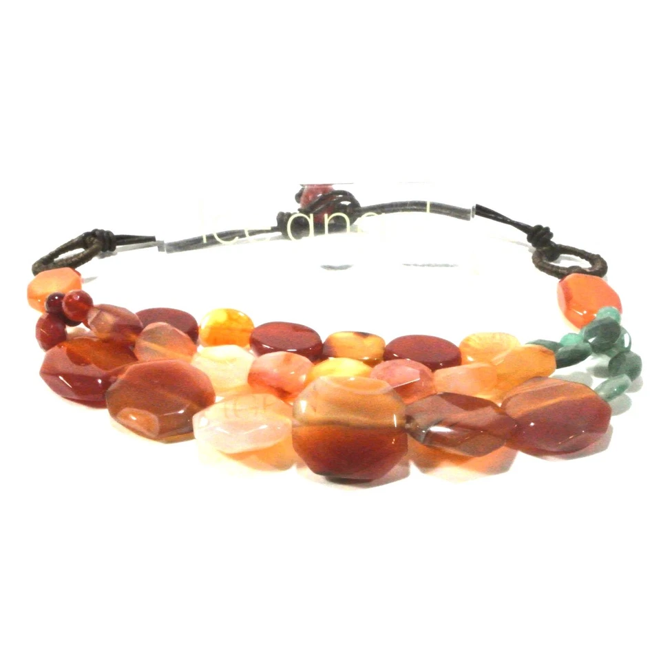 NUEVO CON ETIQUETAS 598 Neiman Marcus Lee Angel Piedra de Vidrio Satinado Collar Nuevo con Etiquetas 598