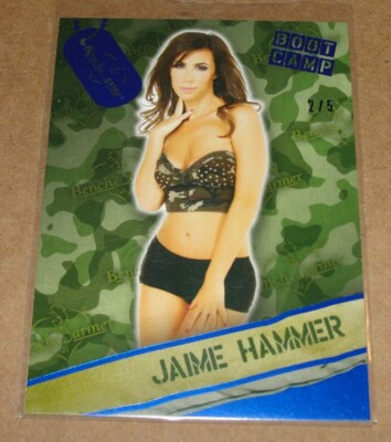2015 Benchwarmer JAIME HAMMER Signature #34 BOOT CAMP Blue Foil/5 PLAYBOY Sexy