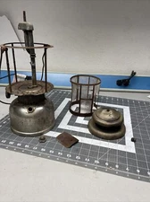 NuLite Double Mantle Lantern Fount Mica Globe Antique Coleman Untested  (lmp7