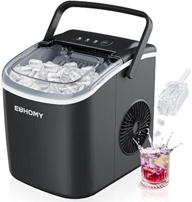 Countertop Ice Maker 26lbs in 24Hrs, 9 Ice Cubes Auto-Cleaning 6 mins
