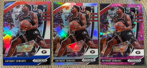 Anthony Edwards [Blue Ice] #1 2020 Panini Prizm Draft Picks card