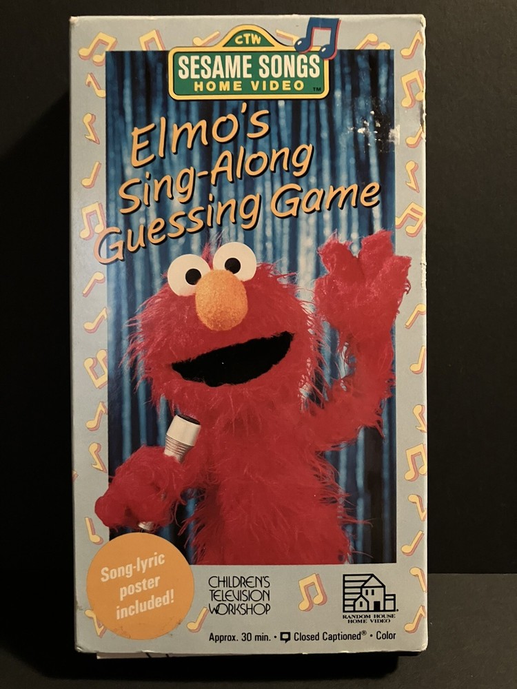 Elmo’s Sing Along Guessing Game - VHS Tape -  Sesame Street - Poster Included