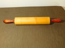 VINTAGE KITCHEN FOOD MADE IN BELGIUM  18" LONG WOOD ROLLING PIN