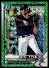 2021 Bowman Chrome Prospects Green Shimmer Refractor #BCP-68 Ryan Vilade /99
