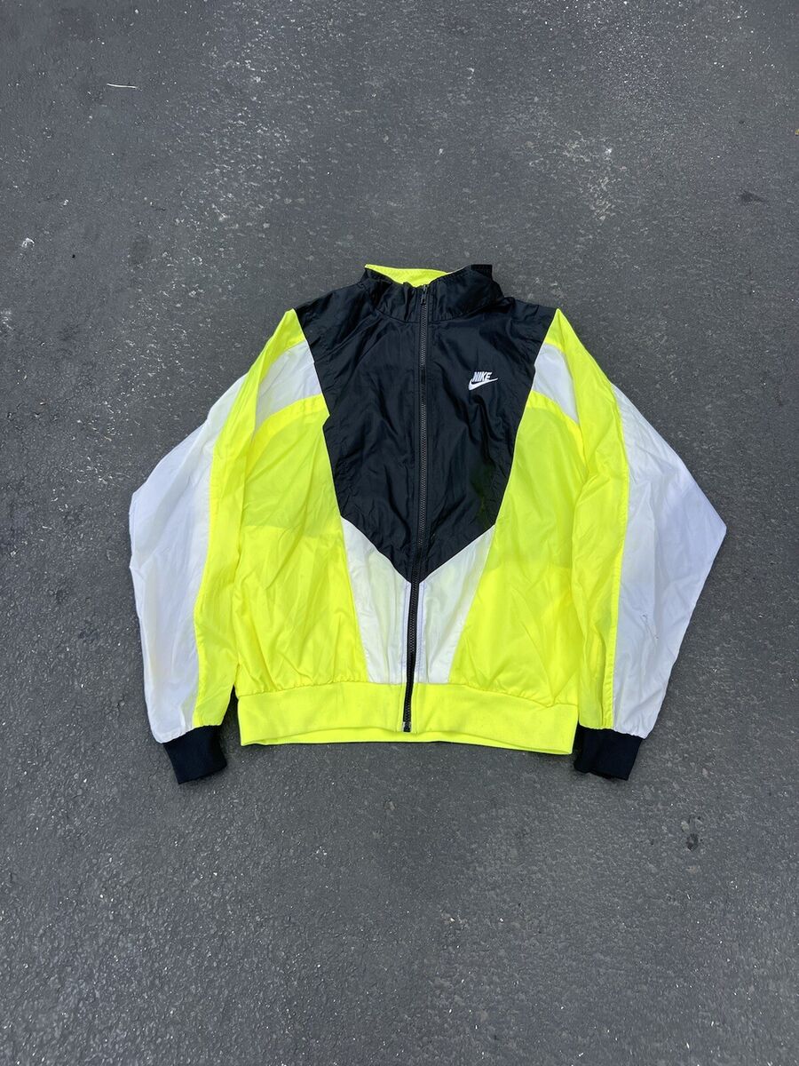 VINTAGE 90s Nike Windbreaker Track Jacket Mens L LOGO Neon VINTAGE 90s Nike Windbreaker Track Jacket Mens L LOGO Neon
