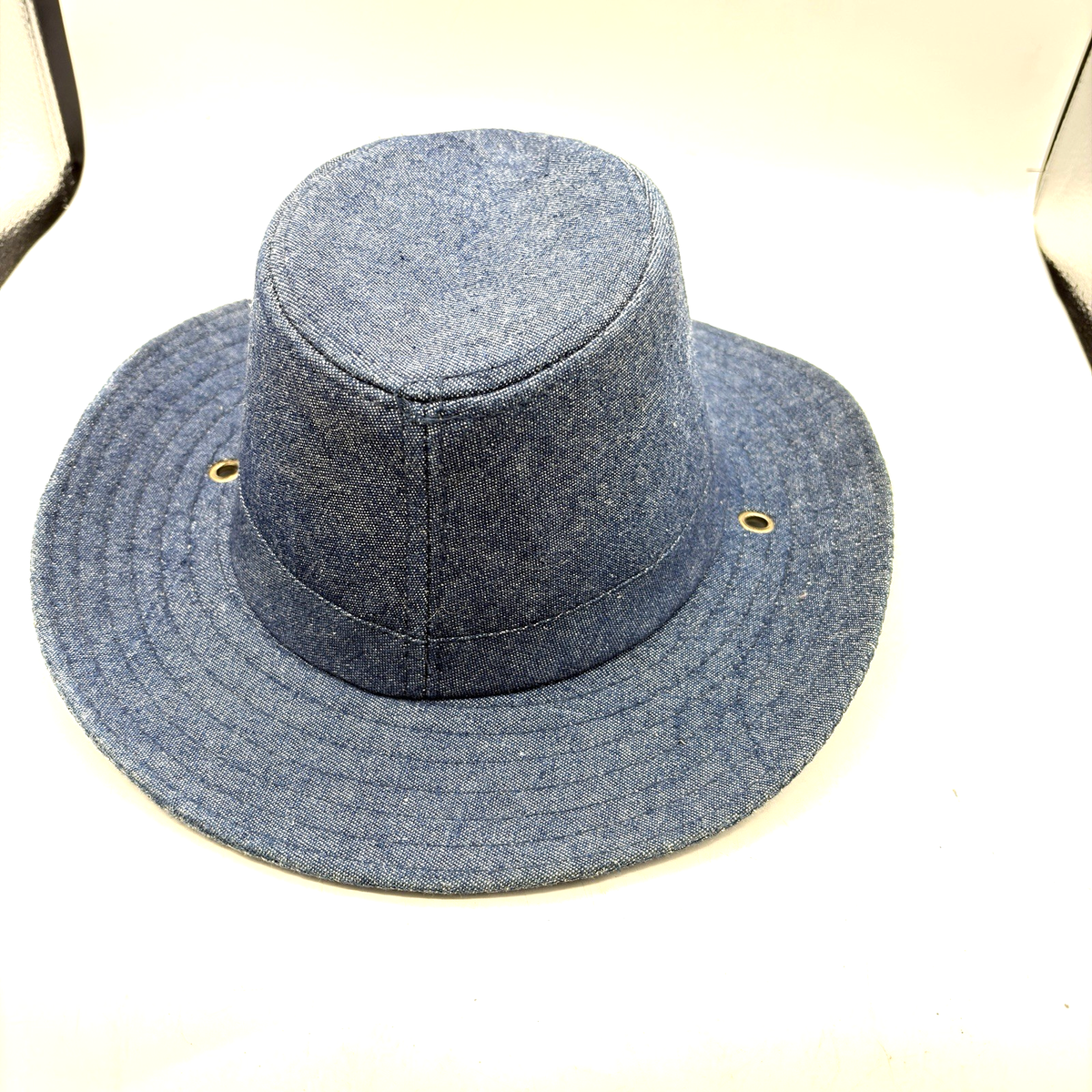 Vintage Denim Cowgirl Hat Embroidered Floral Medium Braided Band Boho Western Women main image 3