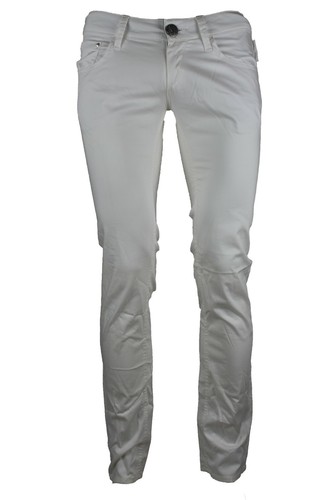 meltin pot pantaloni jeans da donna elasticizzati a vita bassa estivi bianchi 42 - Foto 3 di 8