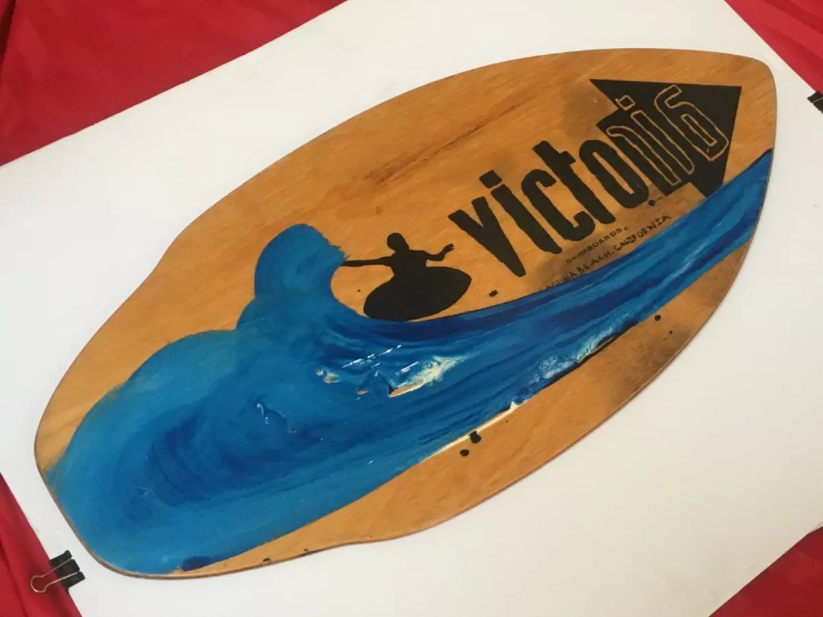 Vintage Wood Skimboard Victoria Skimboards Laguna Beach, CA 45&