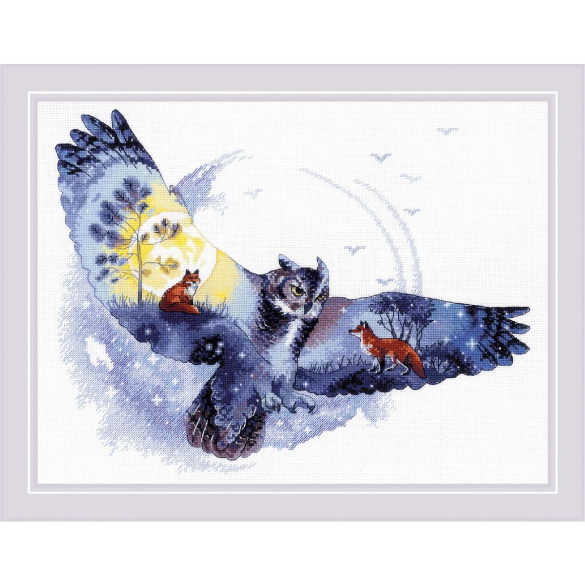 Riolis counted cross stitch kit ""In the Night Forest"", 40x30cm, DIY