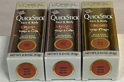 3 pieces  L'OREAL Quick Stick Face & Body Blush  Tawny  Boxed