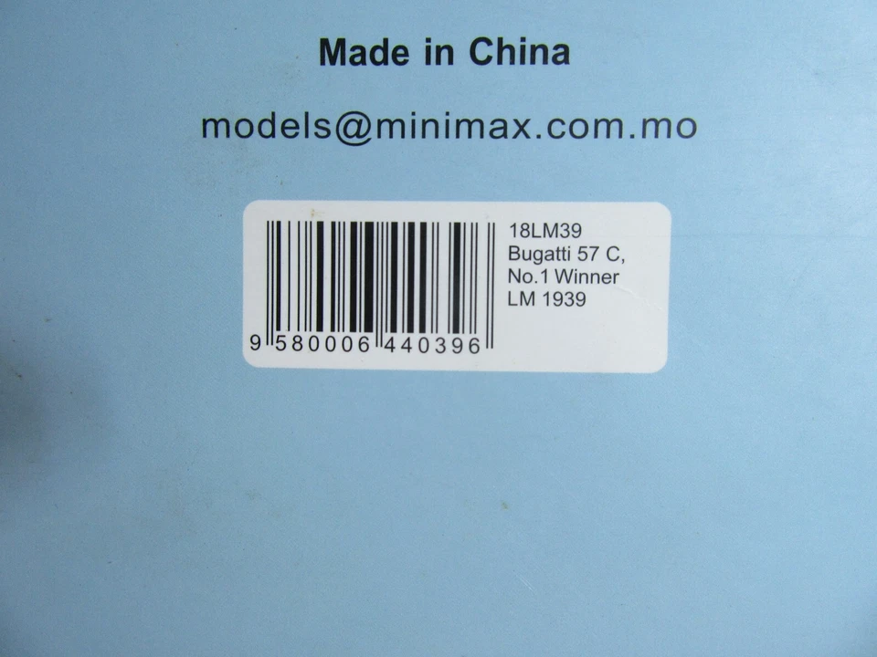 A530 Spark 18LM39 Box Empty 1:18 for Bugatti Type 57 C#1 Winner le Mans 1939 - Image 2 of 4