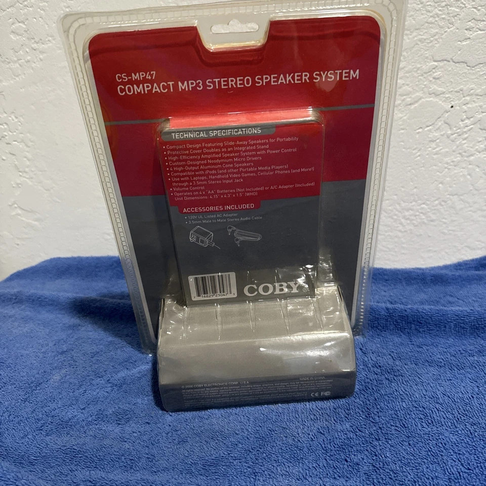 Coby Compact MP3 Stereo Speaker System Model No: CS-MP47 New In Box 2006 - Image 3 of 4