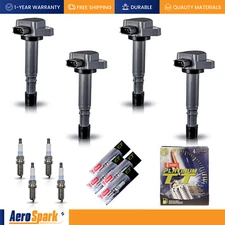 4X Ignition Coil & 4X Denso Platinum Spark Plug for Honda Civic 2001-2005 1.7L
