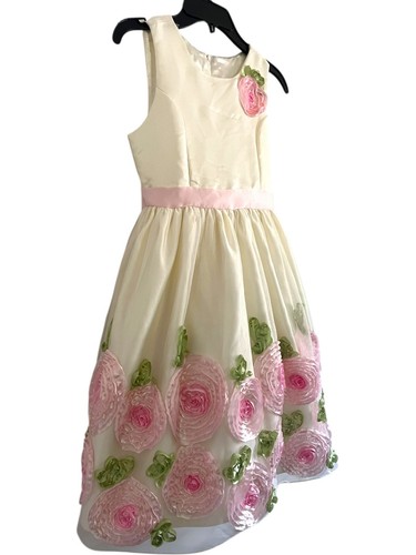 American Princess Flower Girl Wedding White Pink Party Recital sz 10 Petticoat - Picture 2 of 8