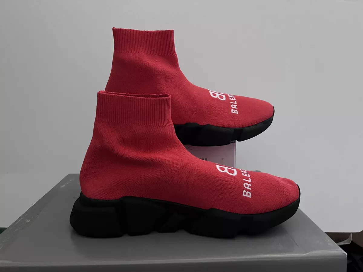 Balenciaga black red speed trainer new arrivals