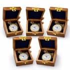 Lot of 5 Watch elgin vintage Antique Style Brass Pocket Watch W/ Box GIFT